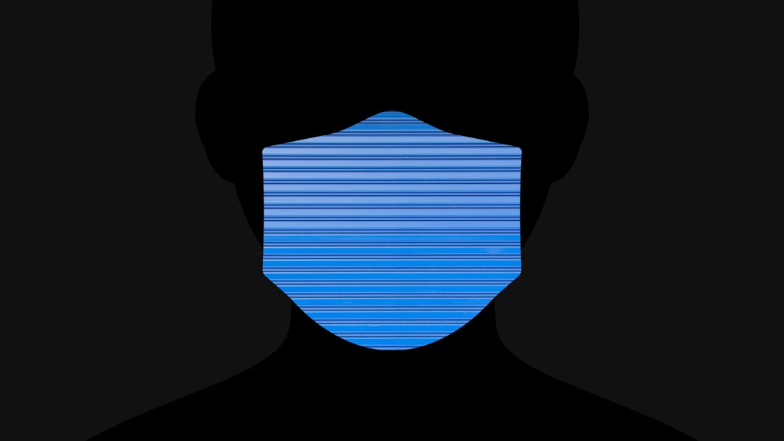 blue and white striped heart illustration