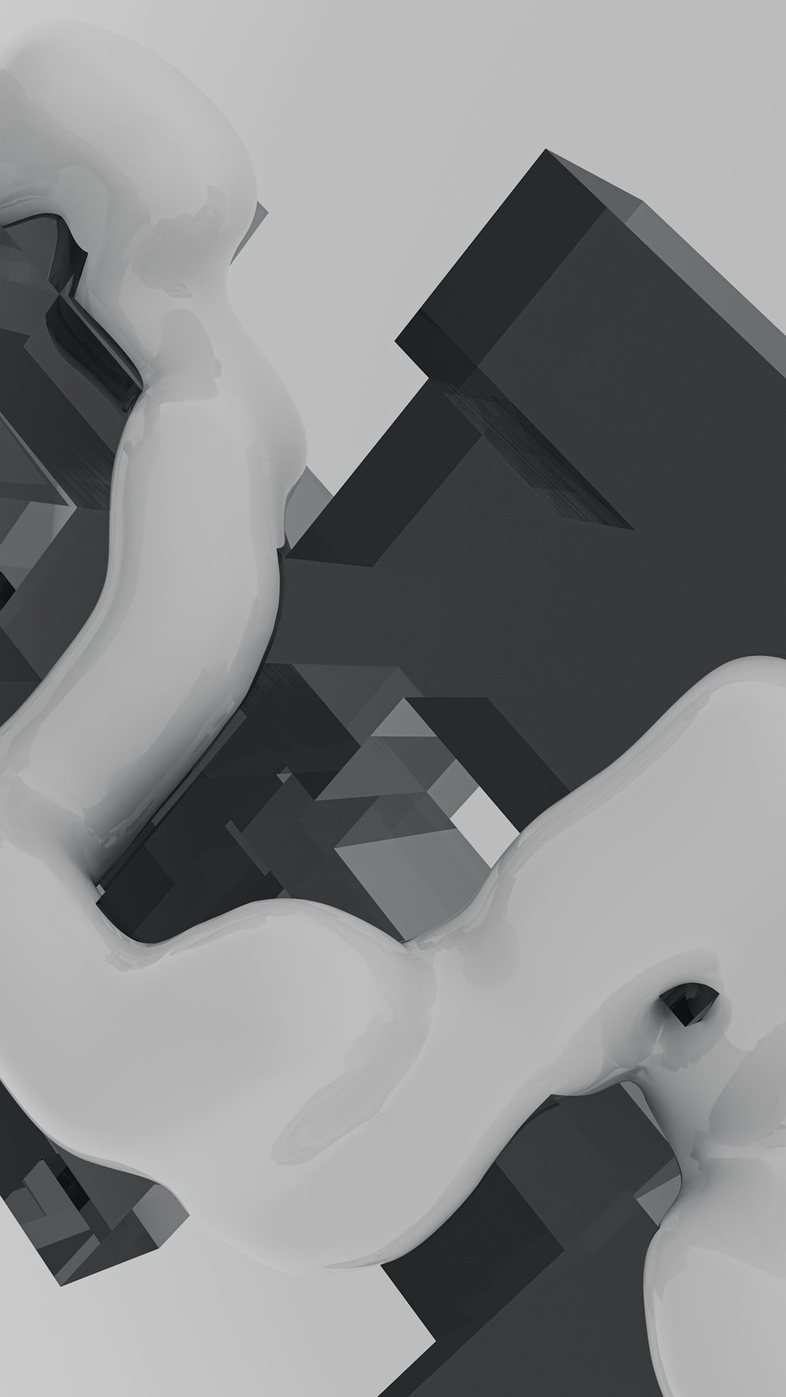 A black and white photo of an abstract object