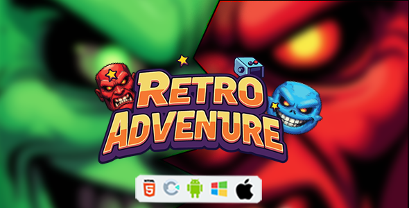 Retro Adventure - Construct 3 Game (HTML5, AdMob, C3P)