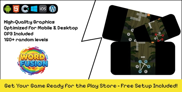 Word Fusion - Construct 3 Game (HTML5, AdMob, C3P)