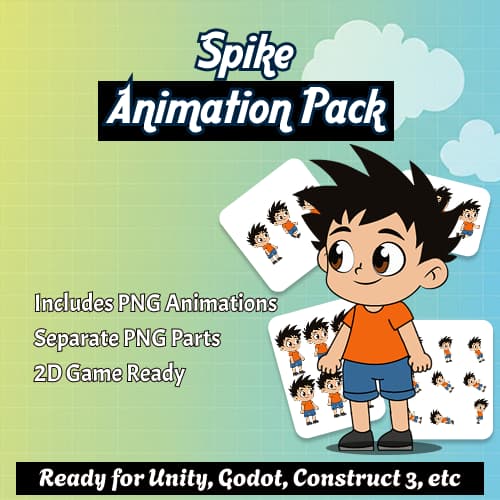 Spike 2D Animated Boy Character Pack