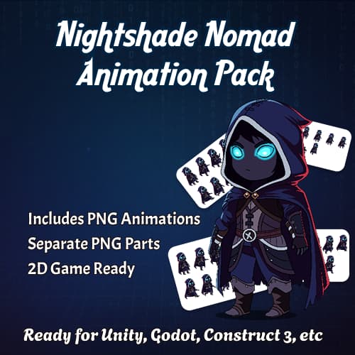 Nightshade Nomad 2D Character Animation Pack