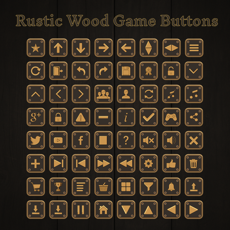 Free Rustic Wood Game Buttons UI Pack (Elegant Wooden 2D Assets)