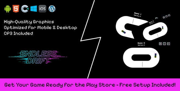 Endless Drift - Construct 3 Game (HTML5, AdMob, C3P)