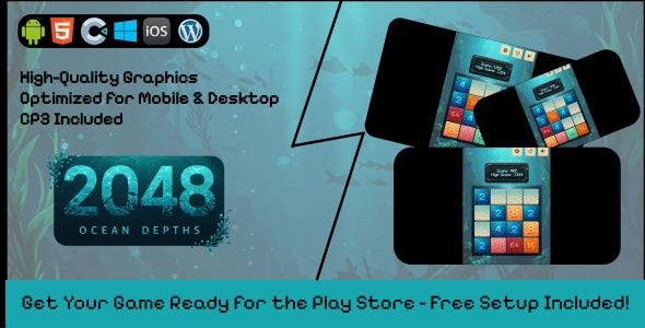 2048 Ocean Depths - Construct 3 Game (HTML5, AdMob, C3P)