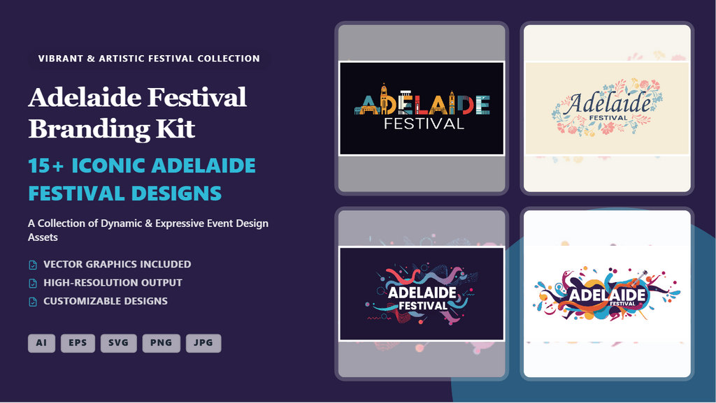 Adelaide Festival Social Media Banner Kit – Vibrant Artistic Designs