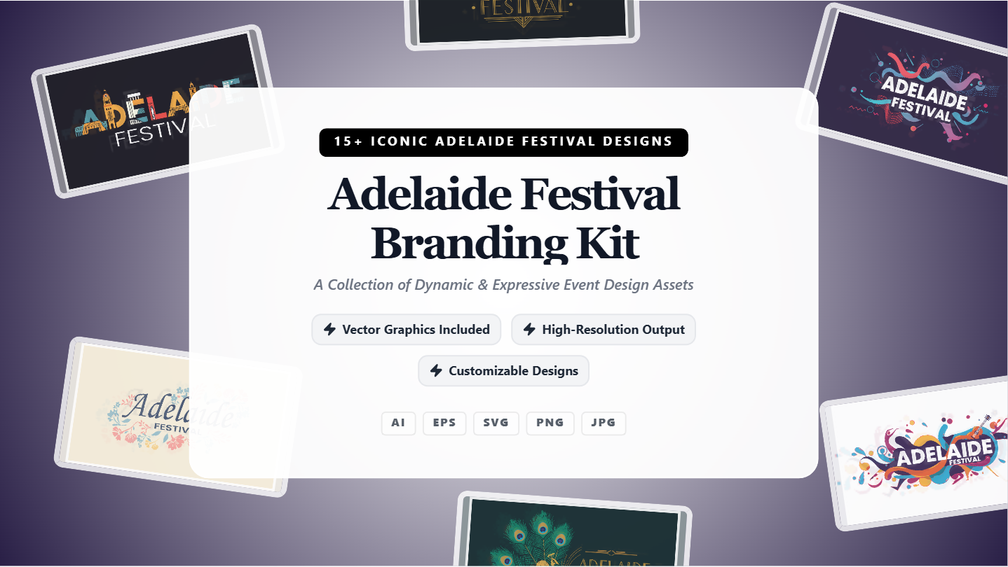 Adelaide Festival Social Media Banner Kit – Vibrant Artistic Designs