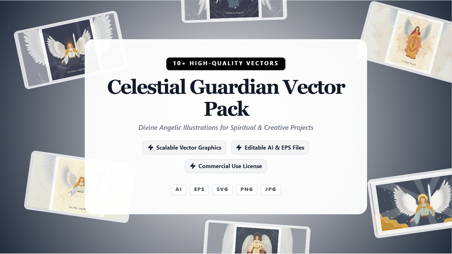 Celestial Guardian Angel Social Media Banners – Premium Vector Illustrations