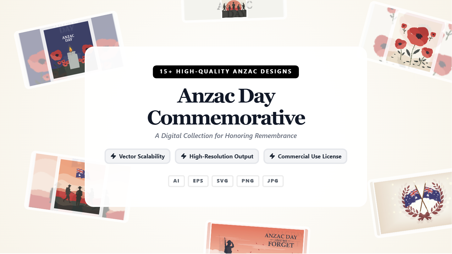 Anzac Day Commemorative Social Media Banners – Premium Vector Collection
