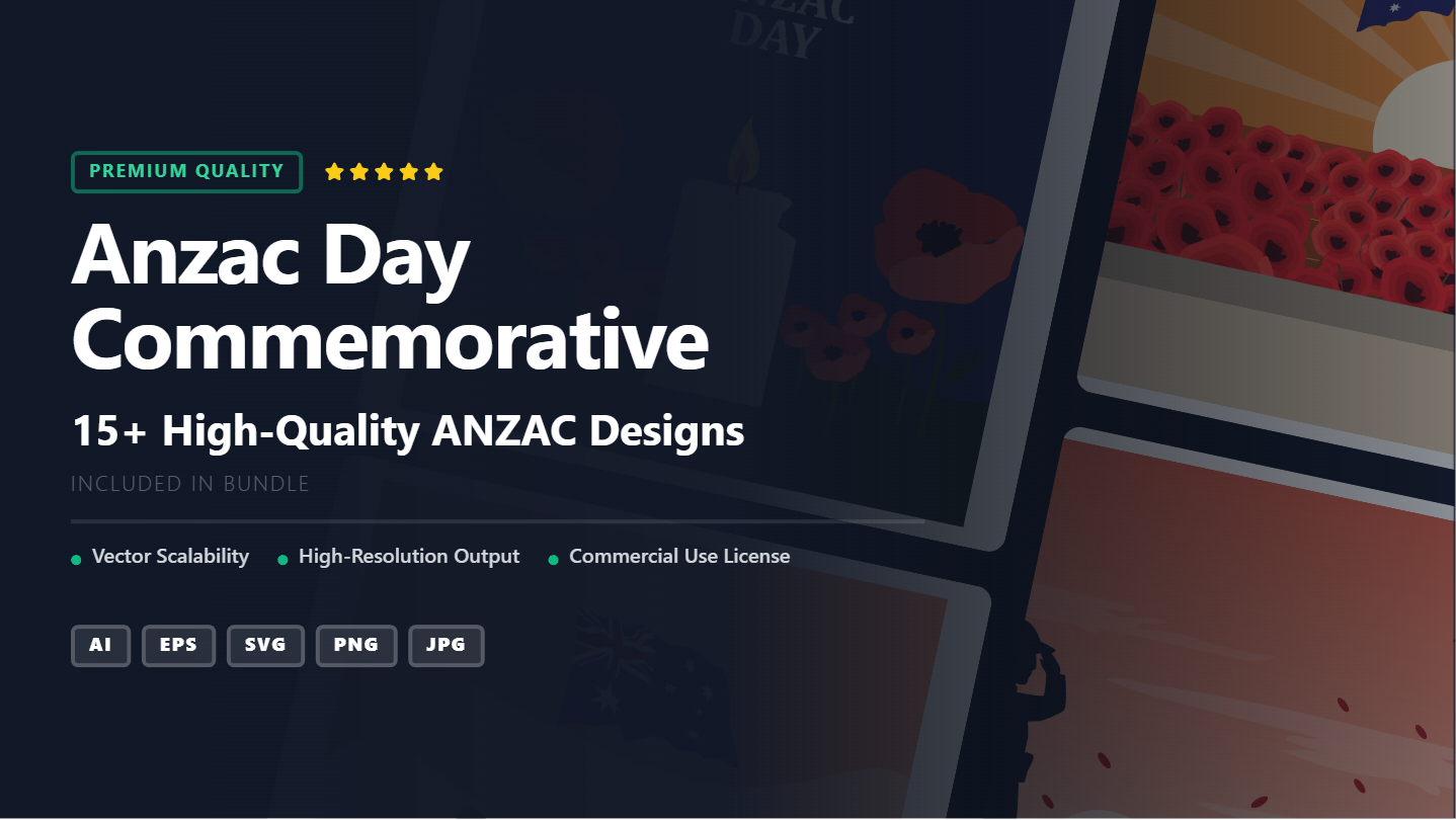 Anzac Day Commemorative Social Media Banners – Premium Vector Collection