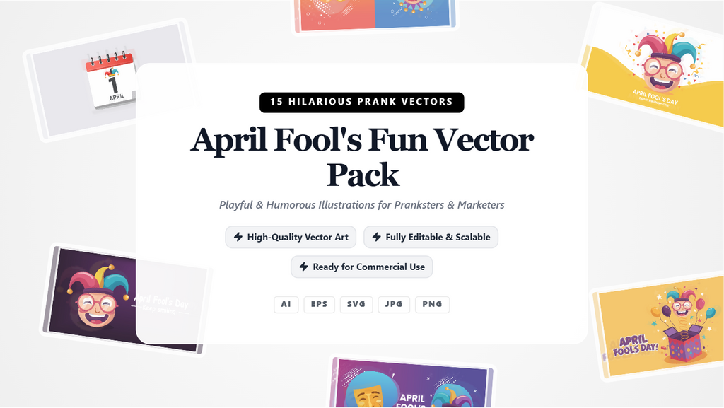 April Fool's Fun Social Media Banner Pack – Playful & Humorous Vector Templates