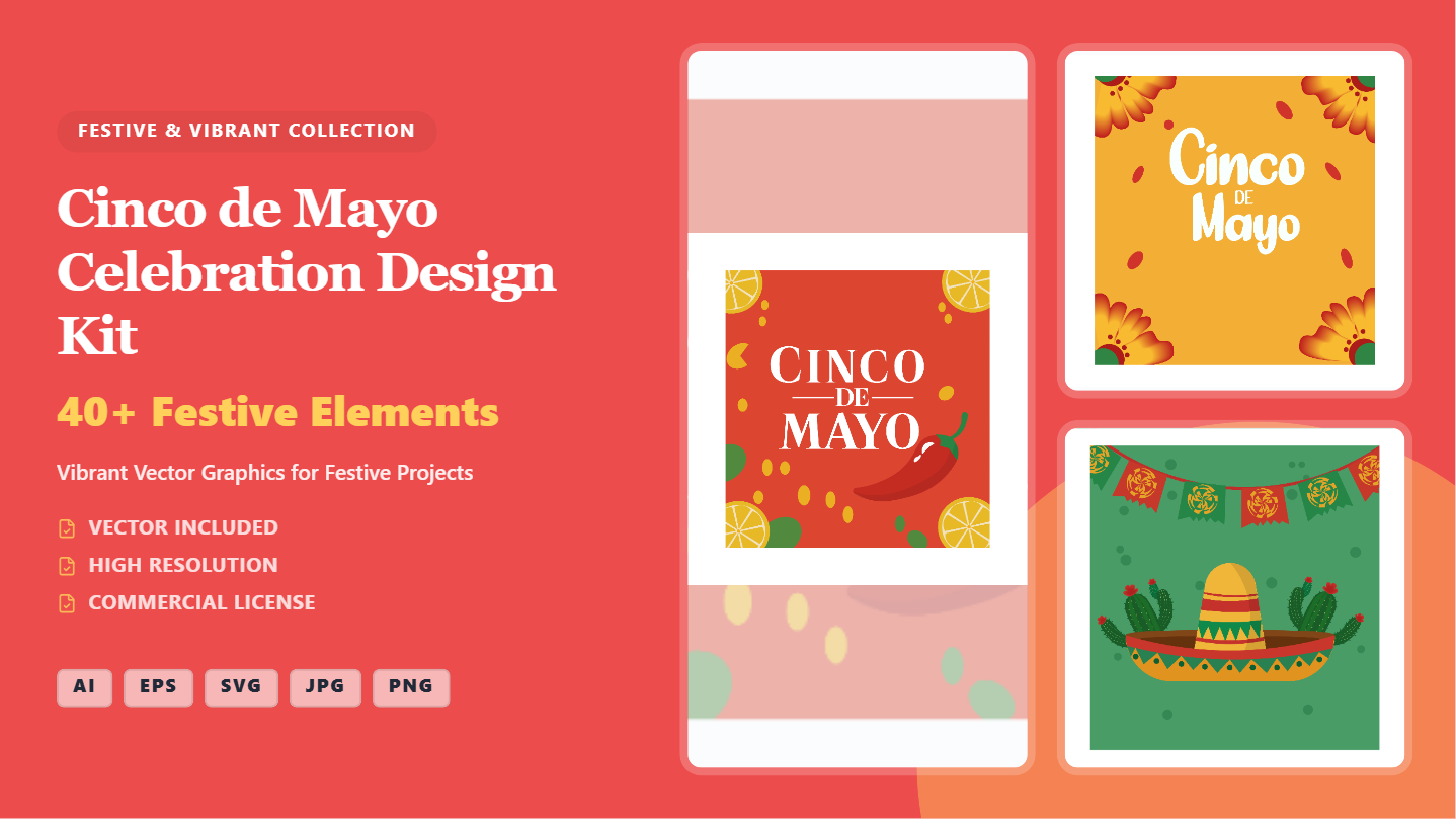 Cinco de Mayo Celebration Social Media Banners – Festive Vector Design Kit
