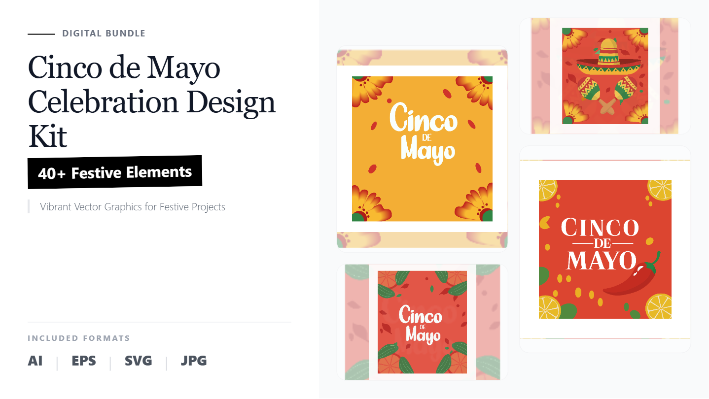 Cinco de Mayo Celebration Social Media Banners – Festive Vector Design Kit