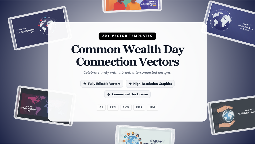 Common Wealth Day Social Media Banner Templates – Global Connection Vectors Pack