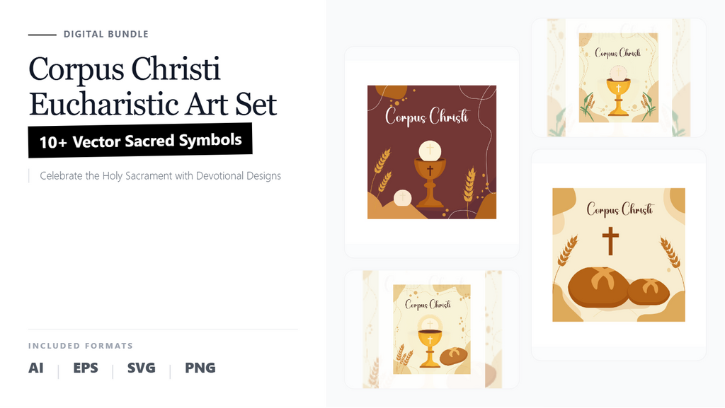 Corpus Christi Eucharistic Art Social Media Banners – Devotional Vector Graphics Set
