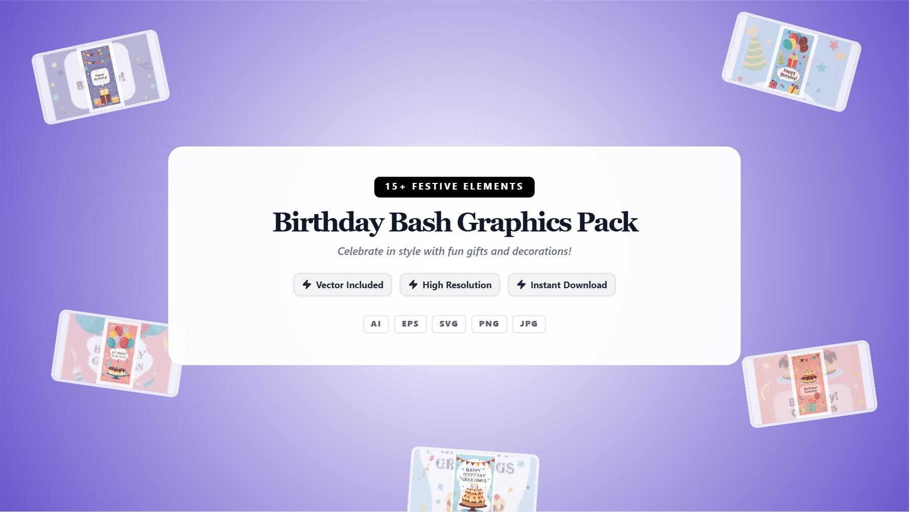 Festive Birthday Bash Social Media Banners – Premium Graphics Pack