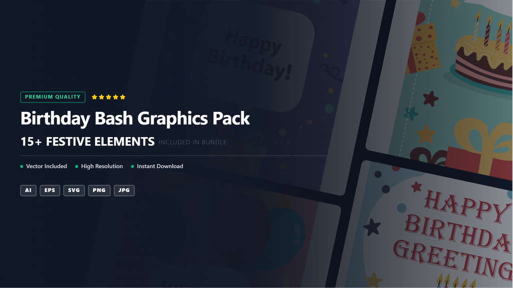 Festive Birthday Bash Social Media Banners – Premium Graphics Pack