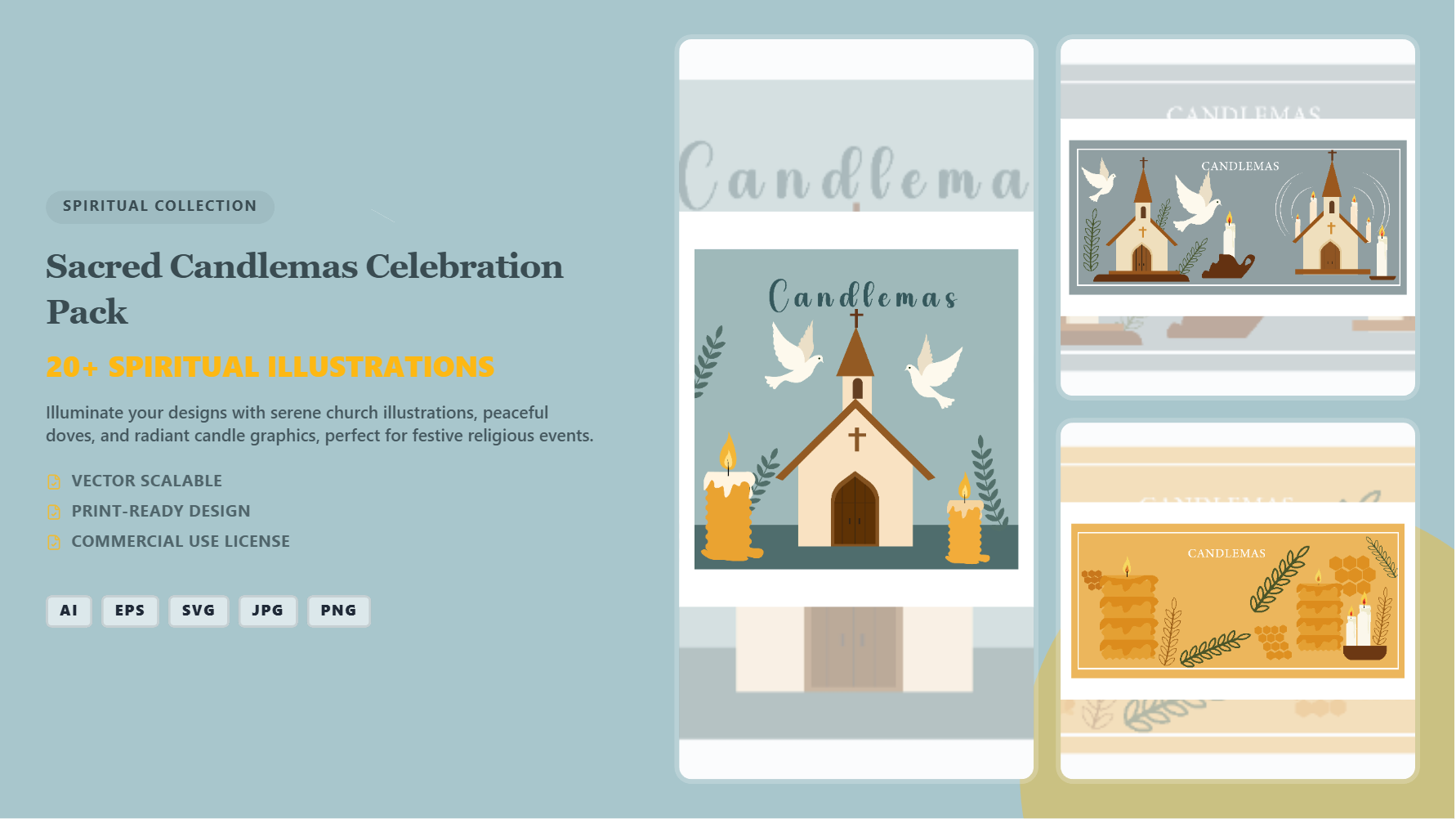 Sacred Candlemas Celebration Social Media Banner Pack – Premium Vector Illustrations