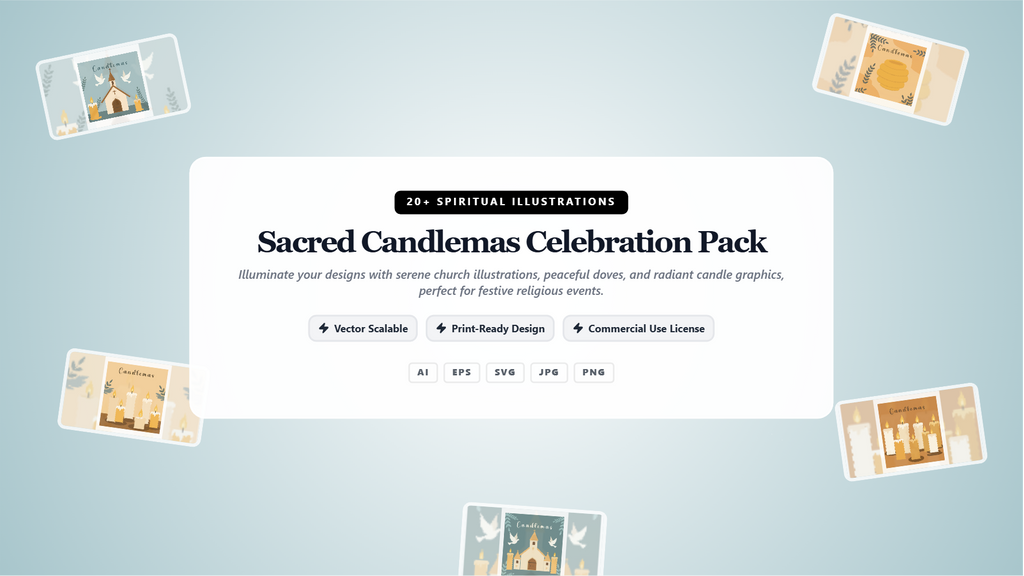 Sacred Candlemas Celebration Social Media Banner Pack – Premium Vector Illustrations