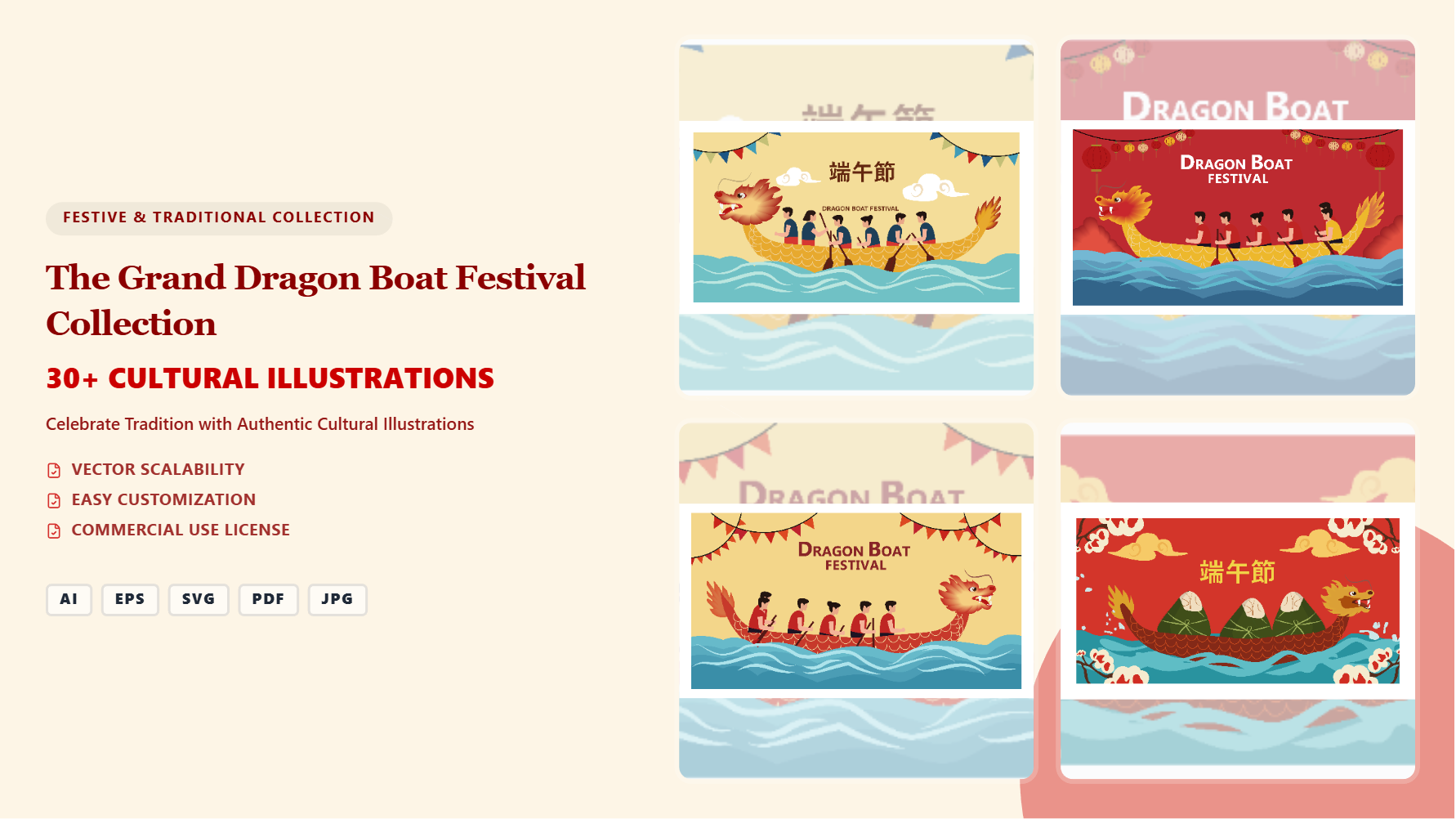 Grand Dragon Boat Festival Social Media Banners – Authentic Vector Collection