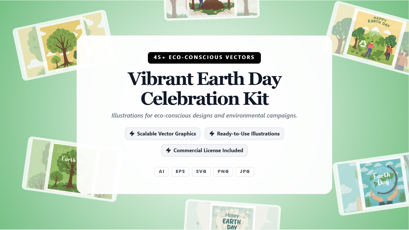 Vibrant Earth Day Social Media Banners – Eco-Conscious Vector Celebration Kit