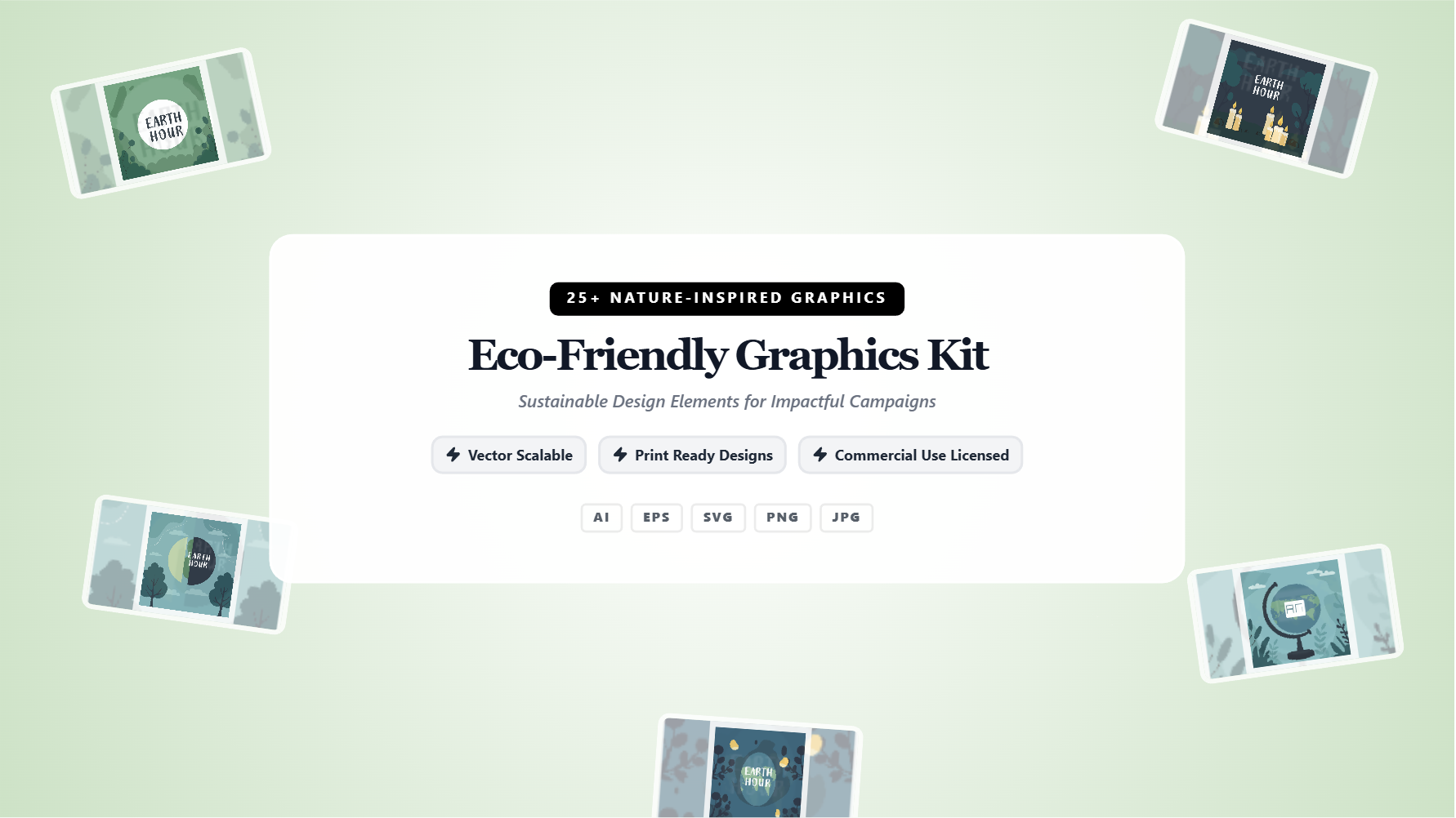 Eco-Friendly Earth Hour Social Media Banners – Nature-Inspired Vector Graphics Kit