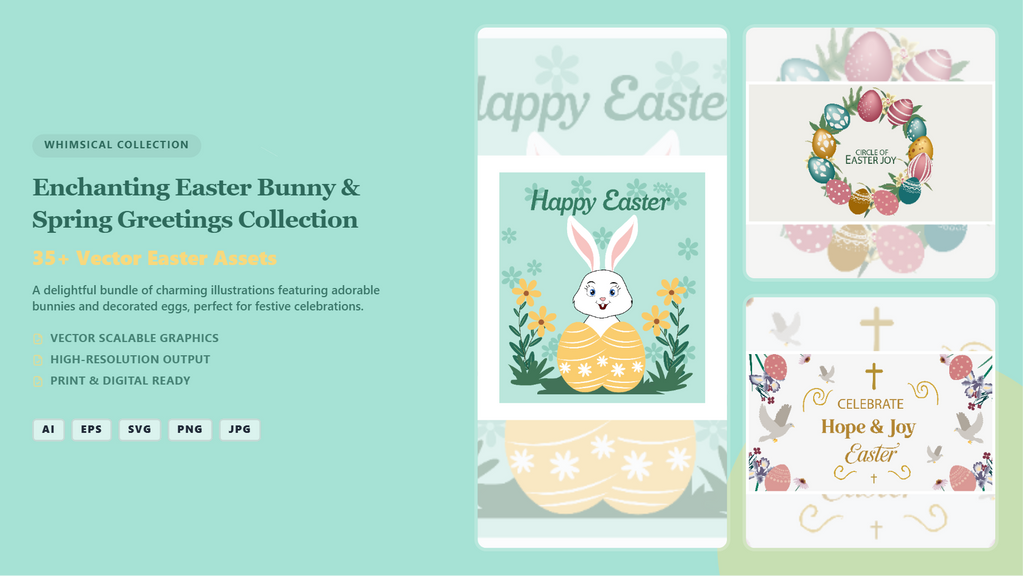 Enchanting Easter Bunny & Spring Greetings Collection – Premium Social Media Banners & Vector Assets