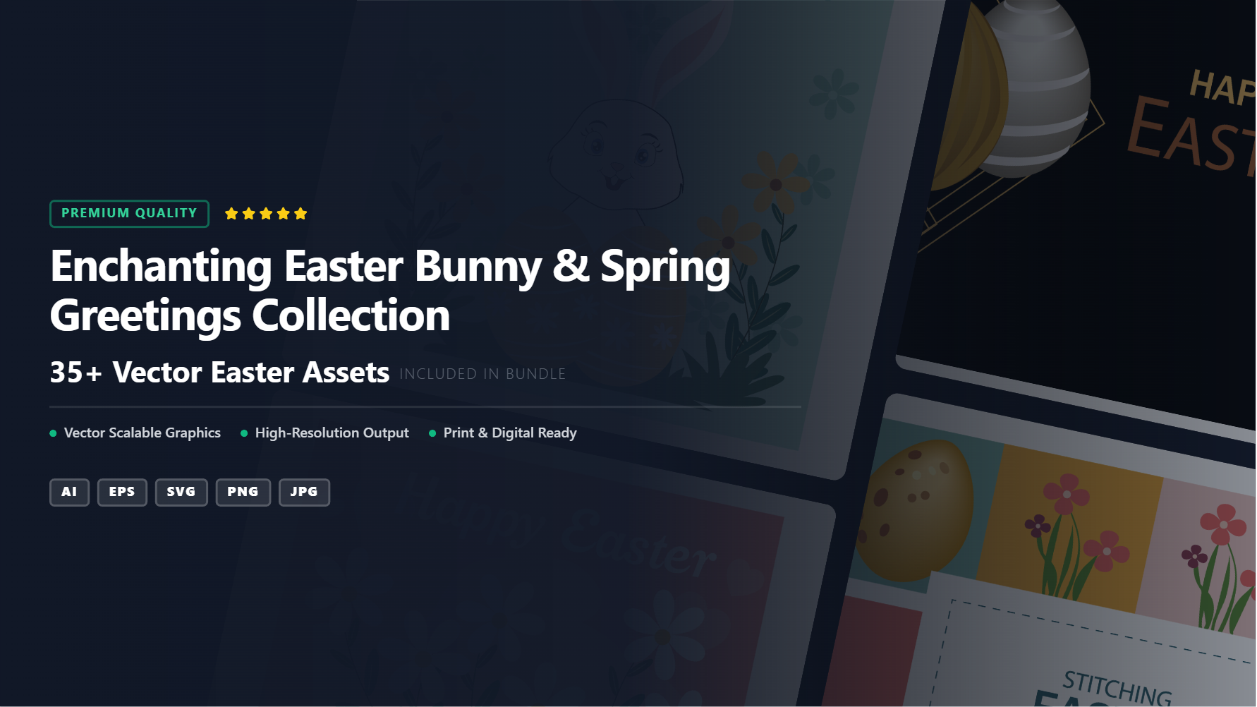 Enchanting Easter Bunny & Spring Greetings Collection – Premium Social Media Banners & Vector Assets