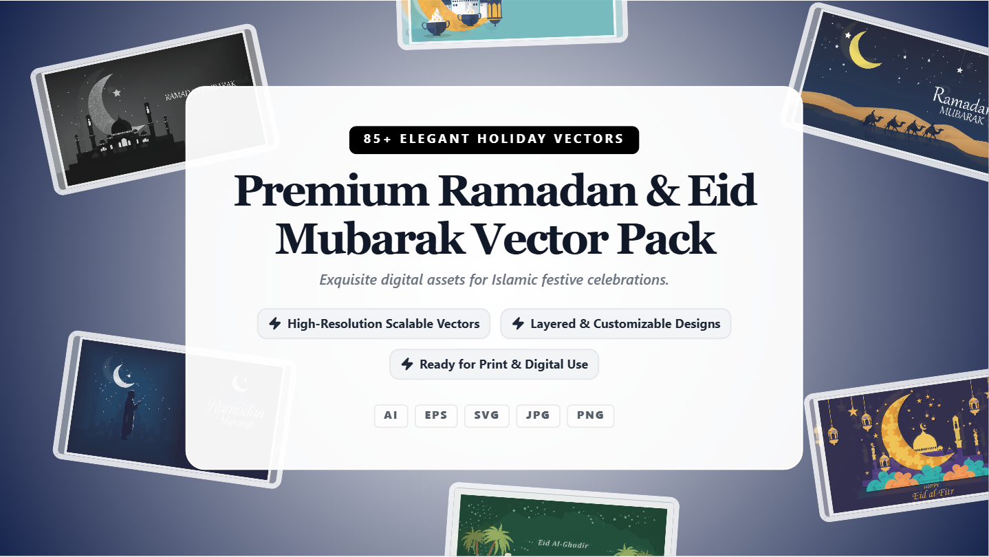 Ramadan & Eid Mubarak Social Media Banners – Premium Elegant Vector Pack