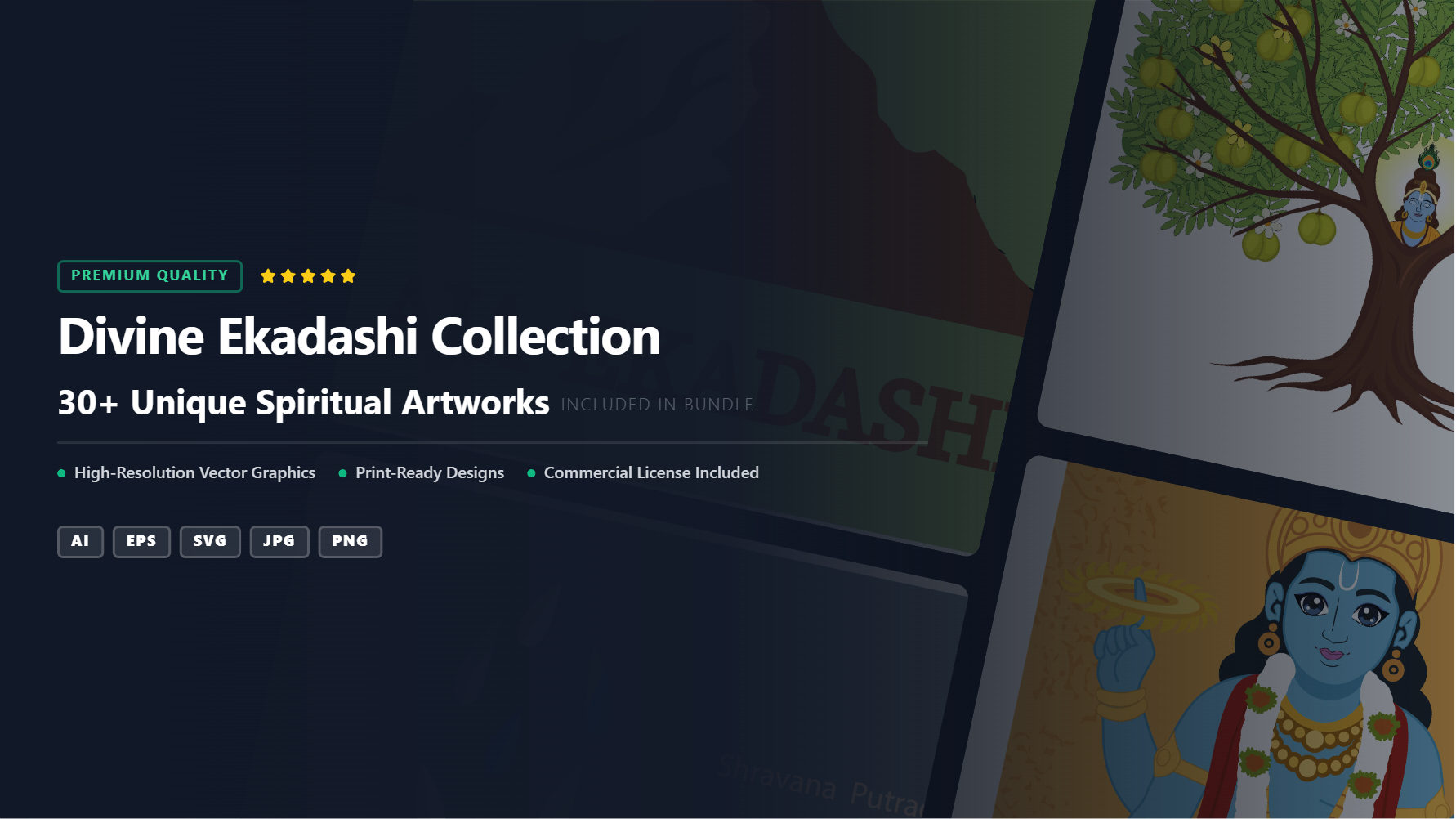 Divine Ekadashi Spiritual Social Media Banners – Traditional Artwork Collection