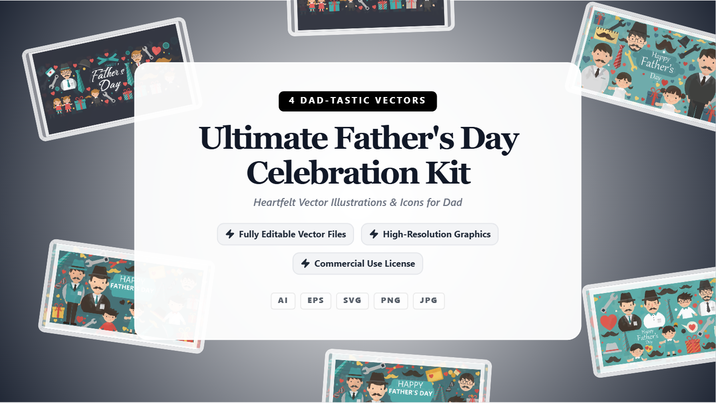 Ultimate Father's Day Social Media Banner Kit – Heartfelt Vector Designs