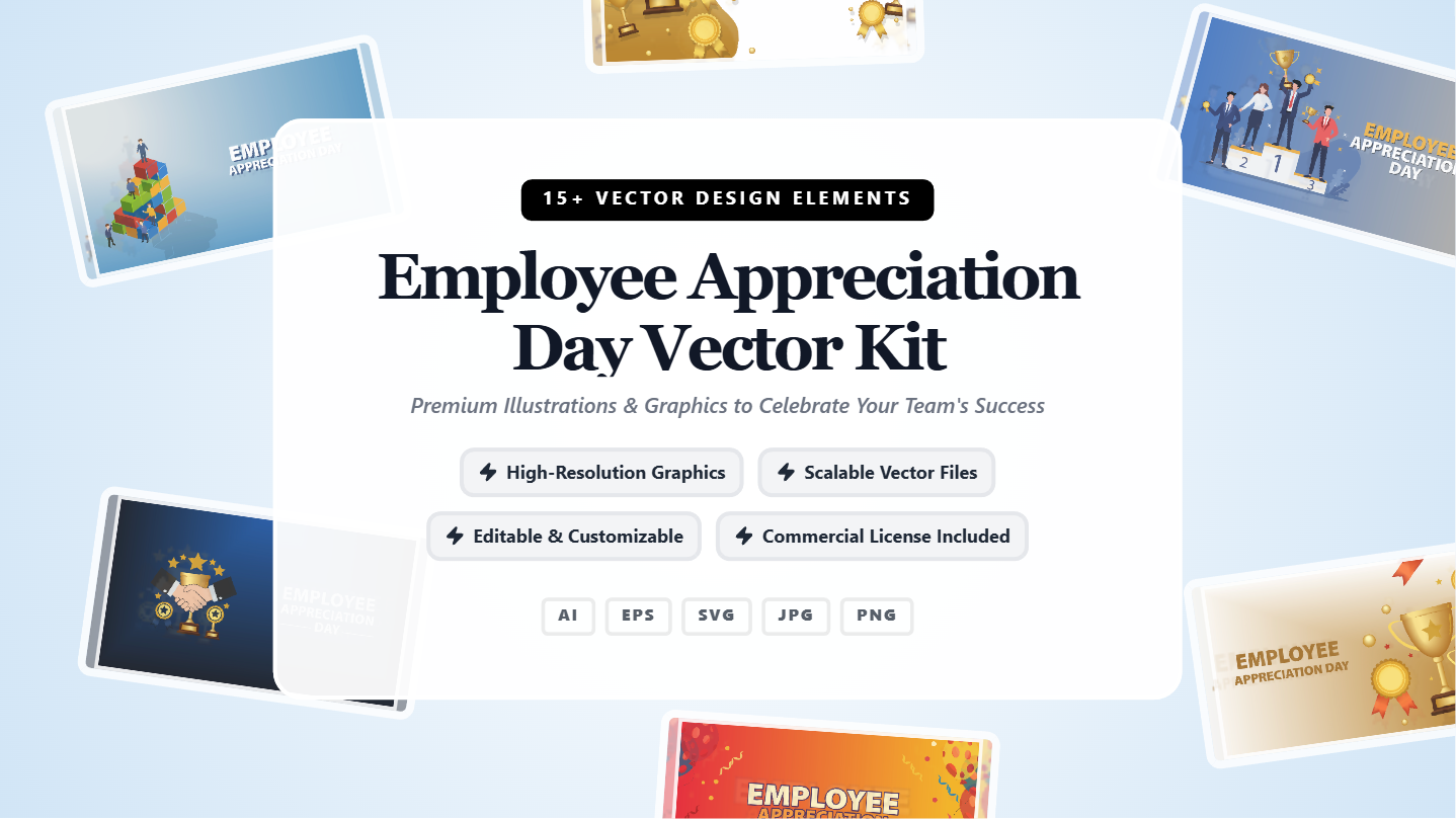 Premium Employee Appreciation Day Social Media Banners – Editable Vector Kit