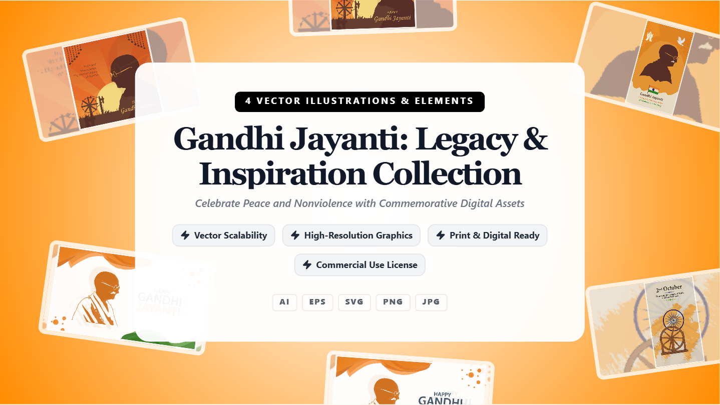 Gandhi Jayanti Legacy & Inspiration Social Media Banners – Premium Vector Collection