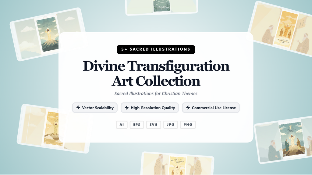 Divine Transfiguration Christian Social Media Banners – Sacred Illustration Collection