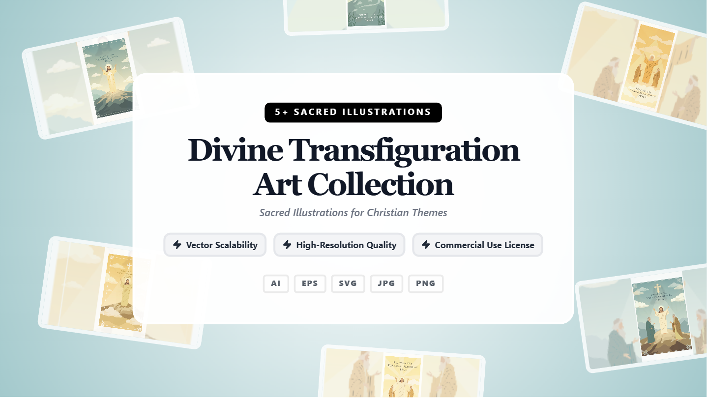 Divine Transfiguration Christian Social Media Banners – Sacred Illustration Collection