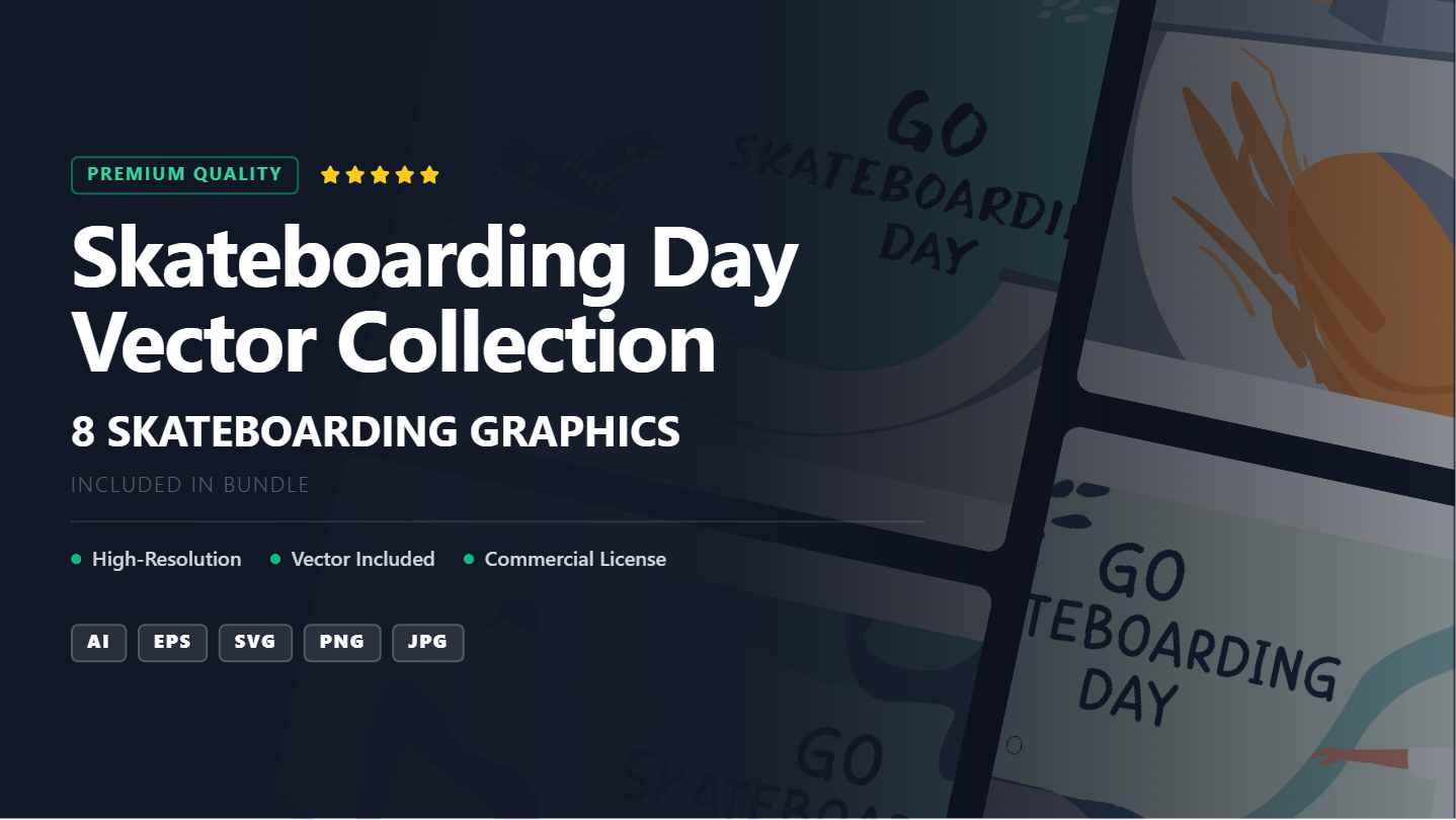 Skateboarding Day Vector Social Media Banners – Dynamic Illustration Collection