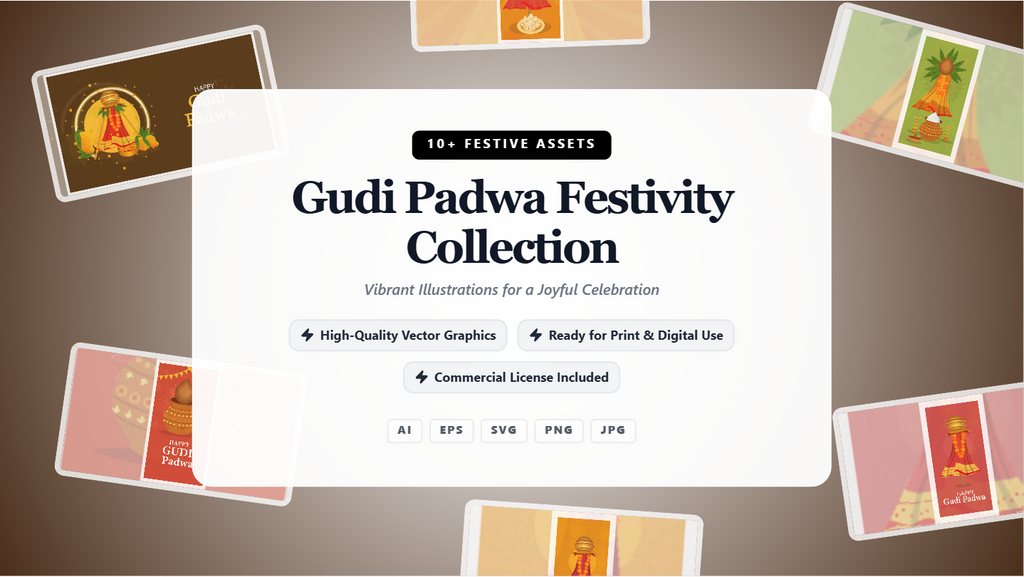 Gudi Padwa Festive Social Media Banners – Premium Vector Collection