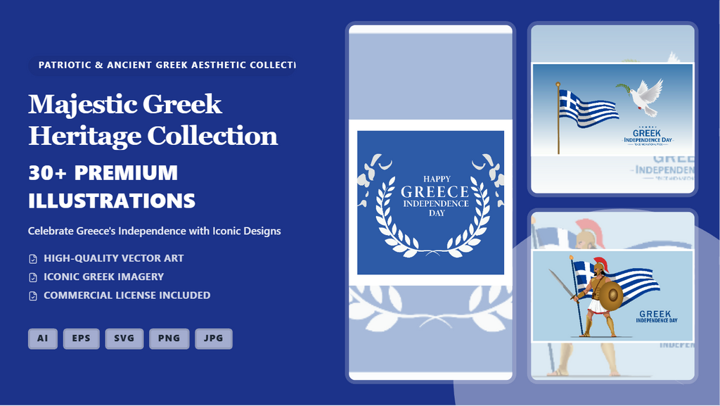 Majestic Greek Heritage Social Media Banners Collection – Premium Vector Designs