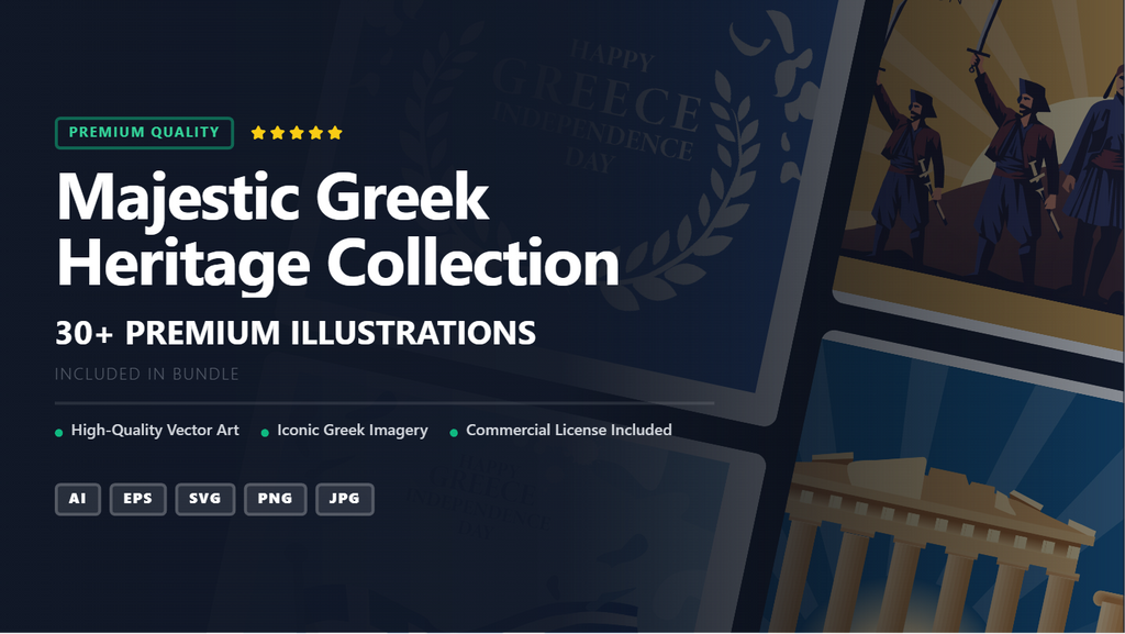 Majestic Greek Heritage Social Media Banners Collection – Premium Vector Designs