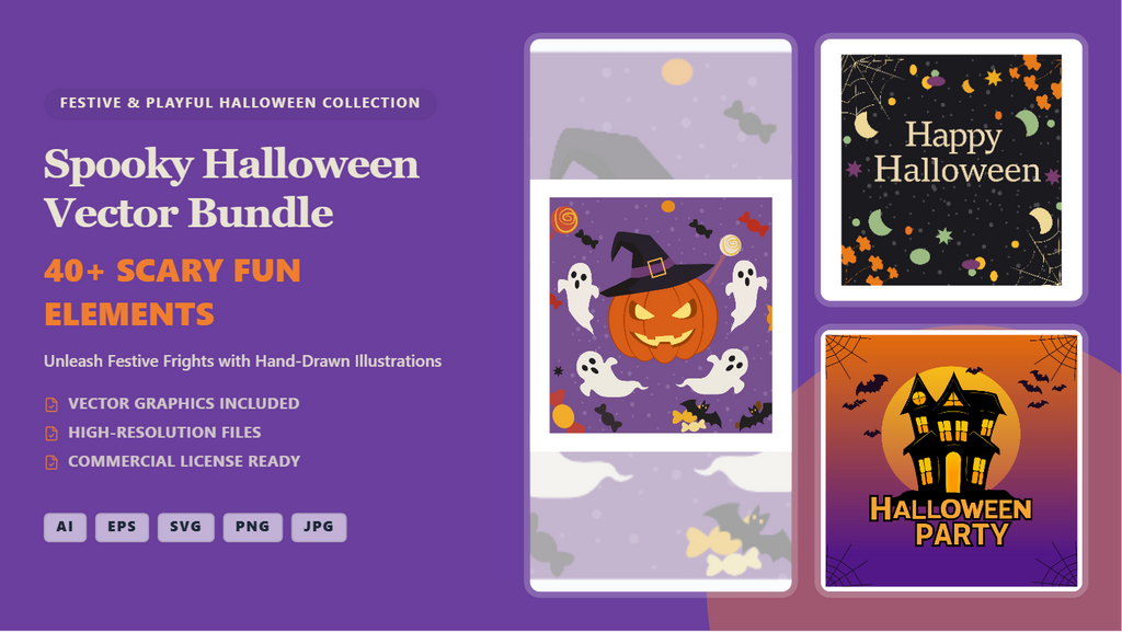 Spooky Halloween Social Media Banners – Vector & Editable Bundle