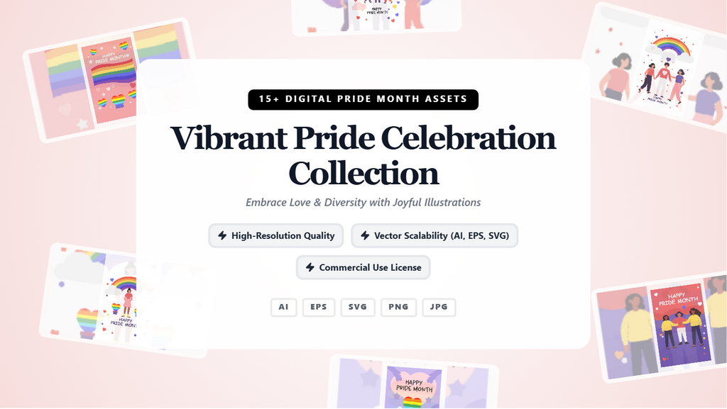 Vibrant Pride Celebration Collection Social Media Banners – Inclusive Digital Assets