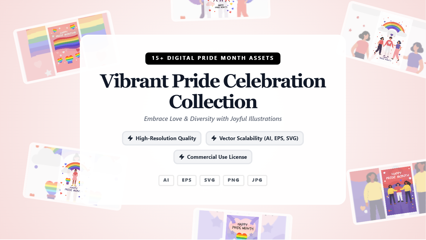 Vibrant Pride Celebration Collection Social Media Banners – Inclusive Digital Assets