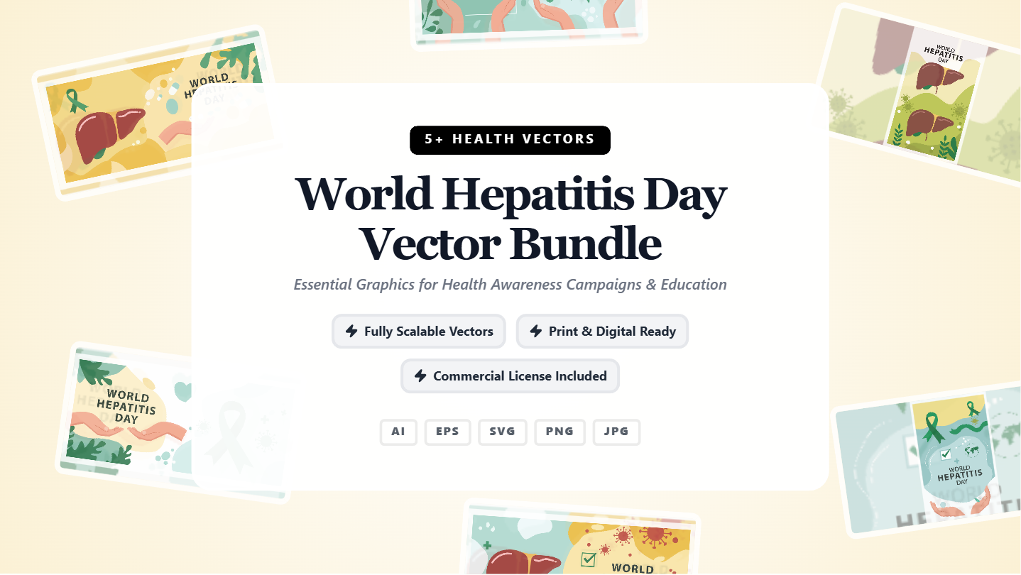 World Hepatitis Day Social Media Banners – Flat Vector Illustration Bundle