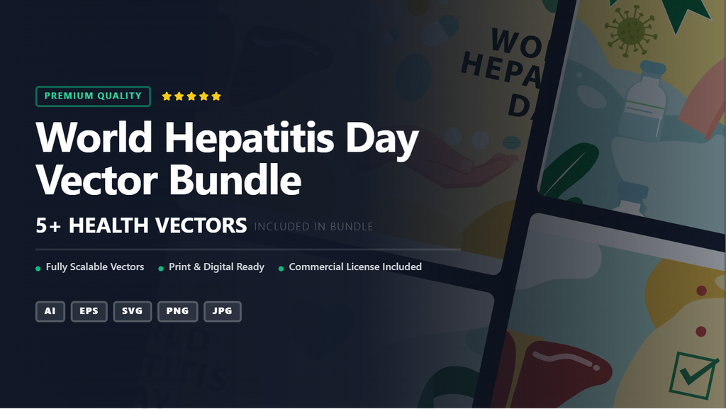 World Hepatitis Day Social Media Banners – Flat Vector Illustration Bundle
