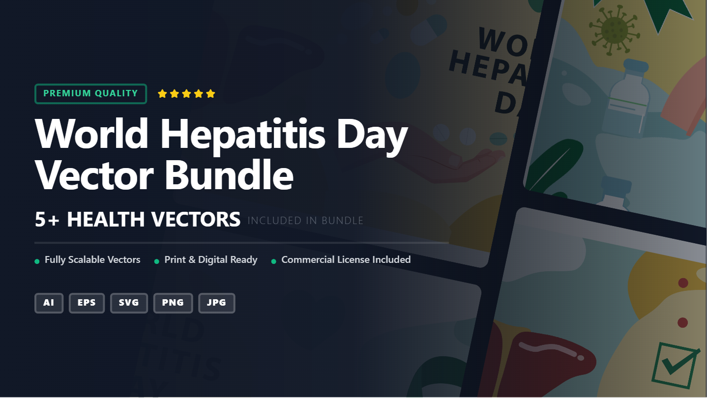 World Hepatitis Day Social Media Banners – Flat Vector Illustration Bundle