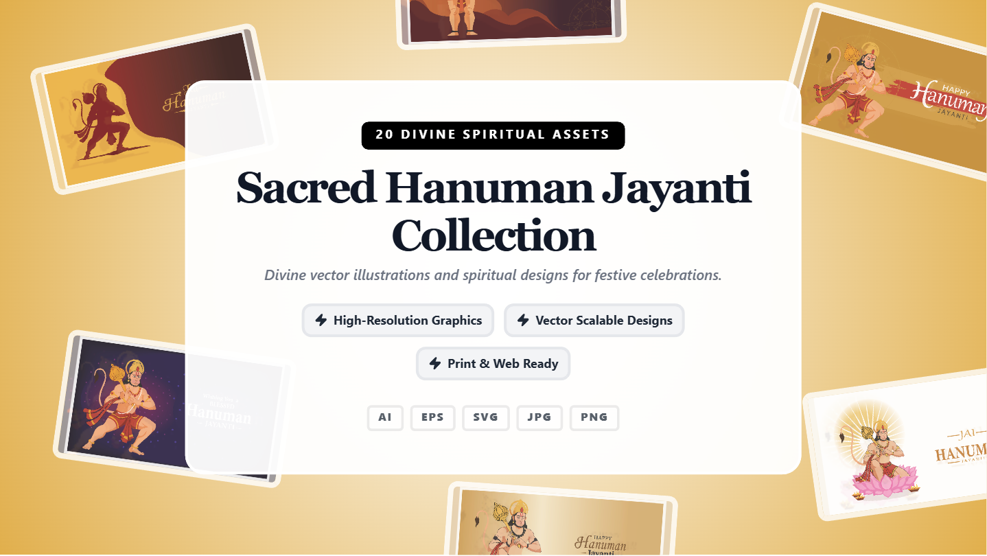 Sacred Hanuman Jayanti Social Media Banner Collection – Divine Vector Graphics