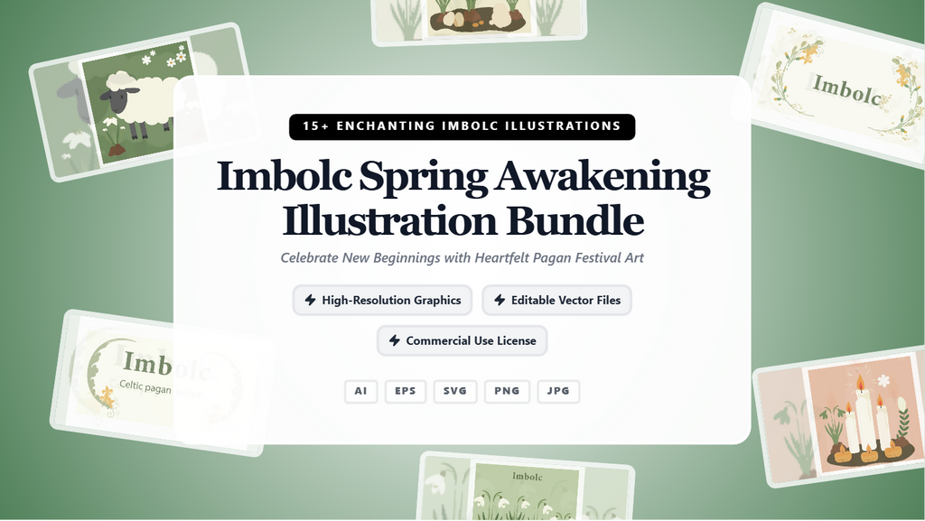 Imbolc Spring Awakening Social Media Banners & Graphics – Enchanting Vector Illustrations