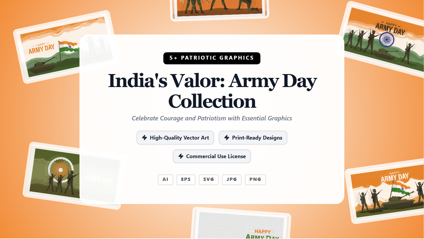 India's Valor: Army Day Social Media Banner Collection – Patriotic Graphics
