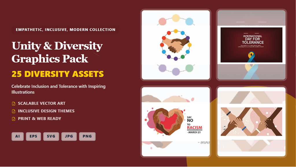 Unity & Diversity Graphics Pack – Inclusive Social Media Banners