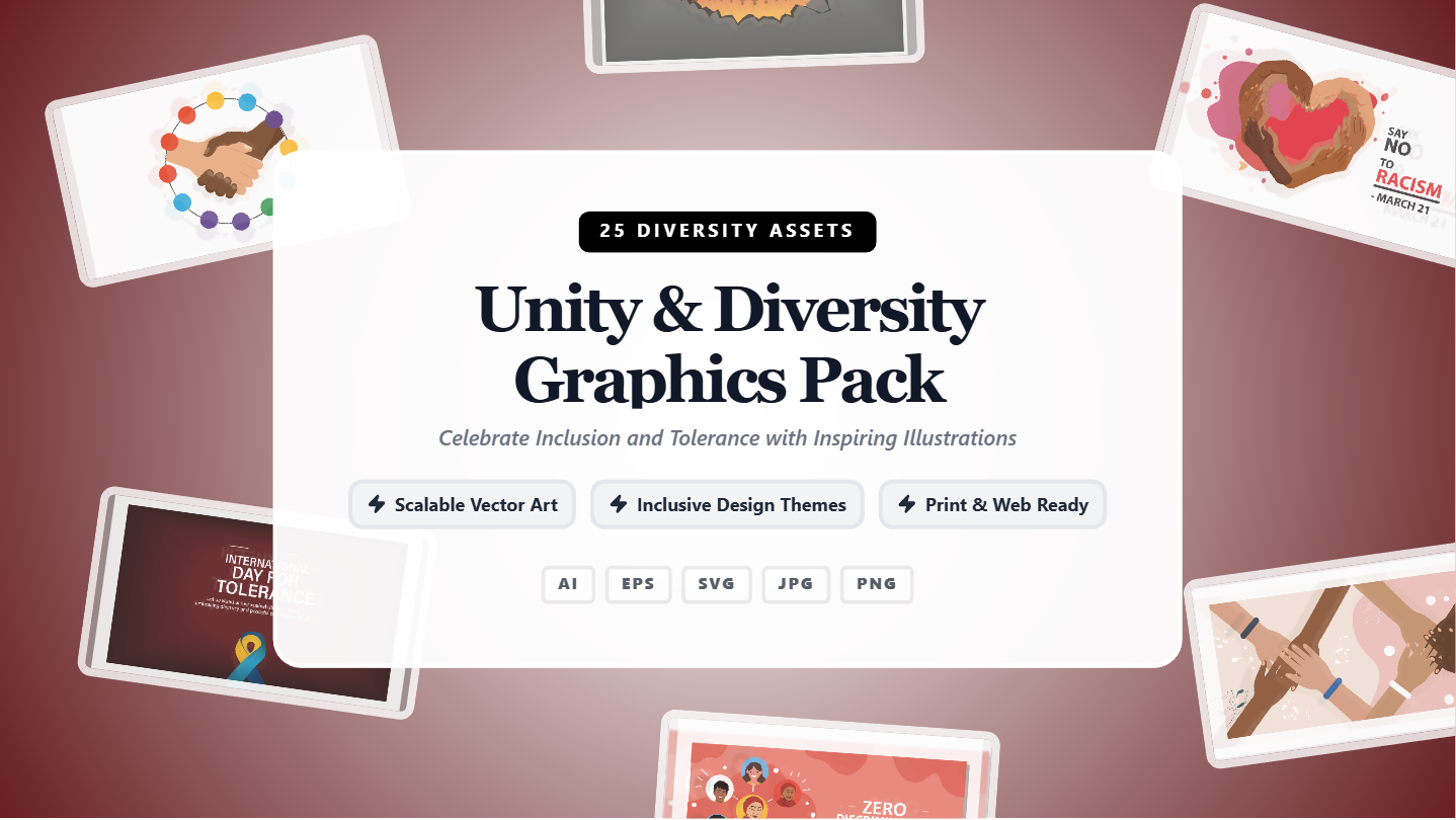 Unity & Diversity Graphics Pack – Inclusive Social Media Banners